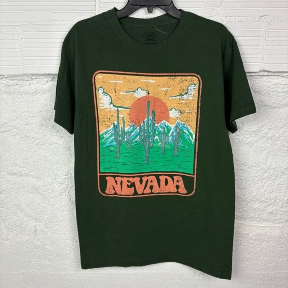 NWOT CALL YOUR MOTHER Green Nevada cactus Mountain Graphic T-Shirt size medium